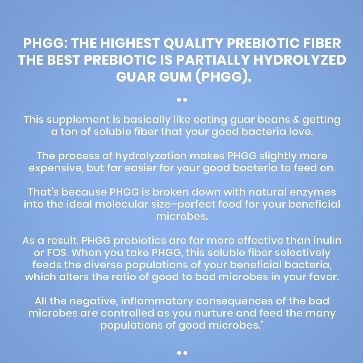 Polvo Prebiotico Phgg Goma Guar Hidrolizada 240g 100 Natural Sin Gluten