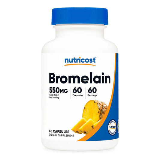 Cápsulas De Bromelina 60 Unidades 550 Mg Veganas Sin OMG GMP