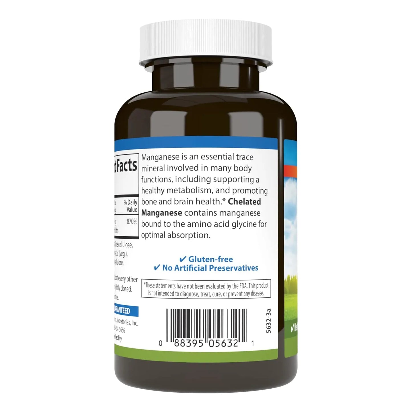 Manganeso Quelado 20 Mg Absorcion Superior Metabolismo Salud Huesos Y Cerebro 250 Tabletas