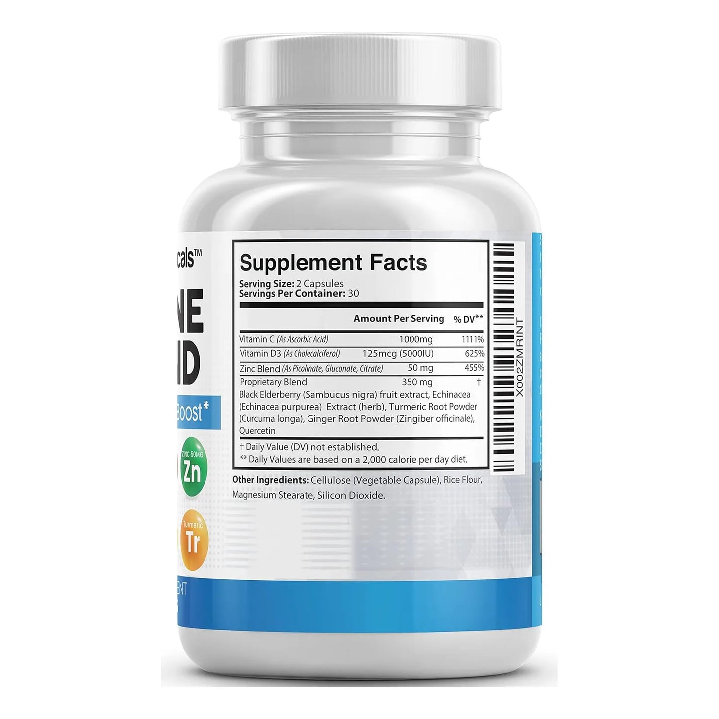 Suplemento Defensa Inmune 8 En 1 Con Zinc Quercetina Vitamina C D3 Saúco 60 Caps