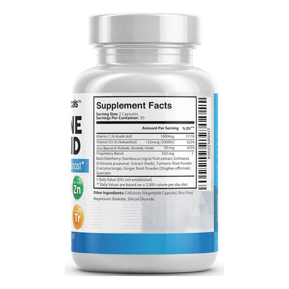 Suplemento Defensa Inmune 8 En 1 Con Zinc Quercetina Vitamina C D3 Saúco 60 Caps