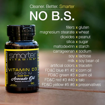 Vitamina D3 5000 Ui En Aceite De Aguacate 125 Mcg 90 Mini Cápsulas Blandas