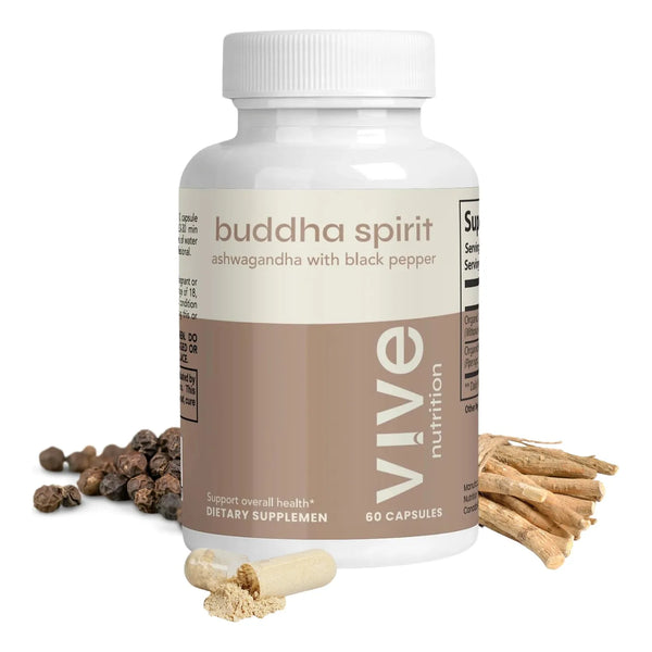 Ashwagandha Orgánica Con Pimienta Negra 60 Cápsulas Veganas Sin Gluten