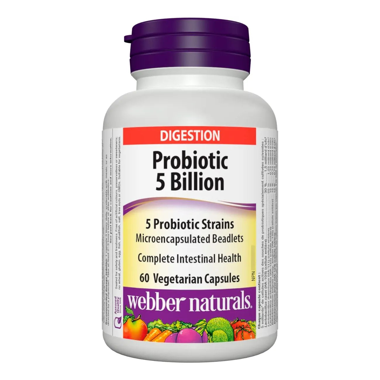 Probiótico Multicepa 5 Mil Millones Células Activas 60 Cápsulas Webber Naturals