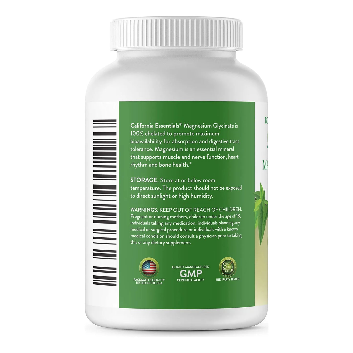 Glicinato De Magnesio 400 Mg Quelado Alta Absorción Alivio Muscular Y Soporte Óseo 120 Tabletas