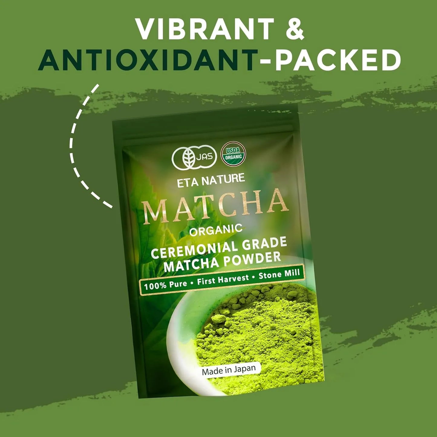 Polvo De Té Verde Matcha Ceremonial Grado Premium Japón Energía Y Enfoque Natural