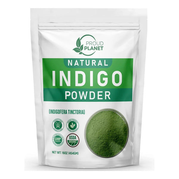 Polvo Índigo Natural Para Cabello Negro Intenso 16 Onzas Proud Planet