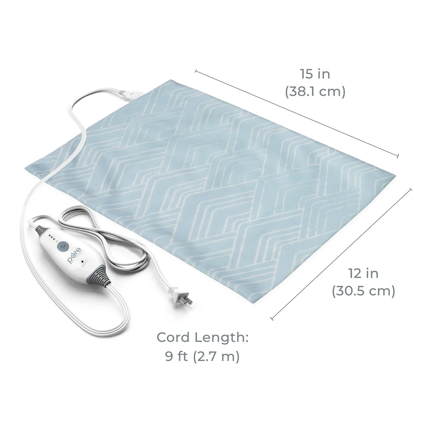 Almohadilla Térmica Eléctrica PureRelief 12 X 15 Pulgadas 4 Ajustes De Calor Tela Lavable