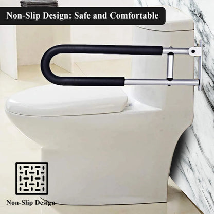Barra De Seguridad Plegable Antideslizante Para Inodoro 75cm Soporte Ergonomico