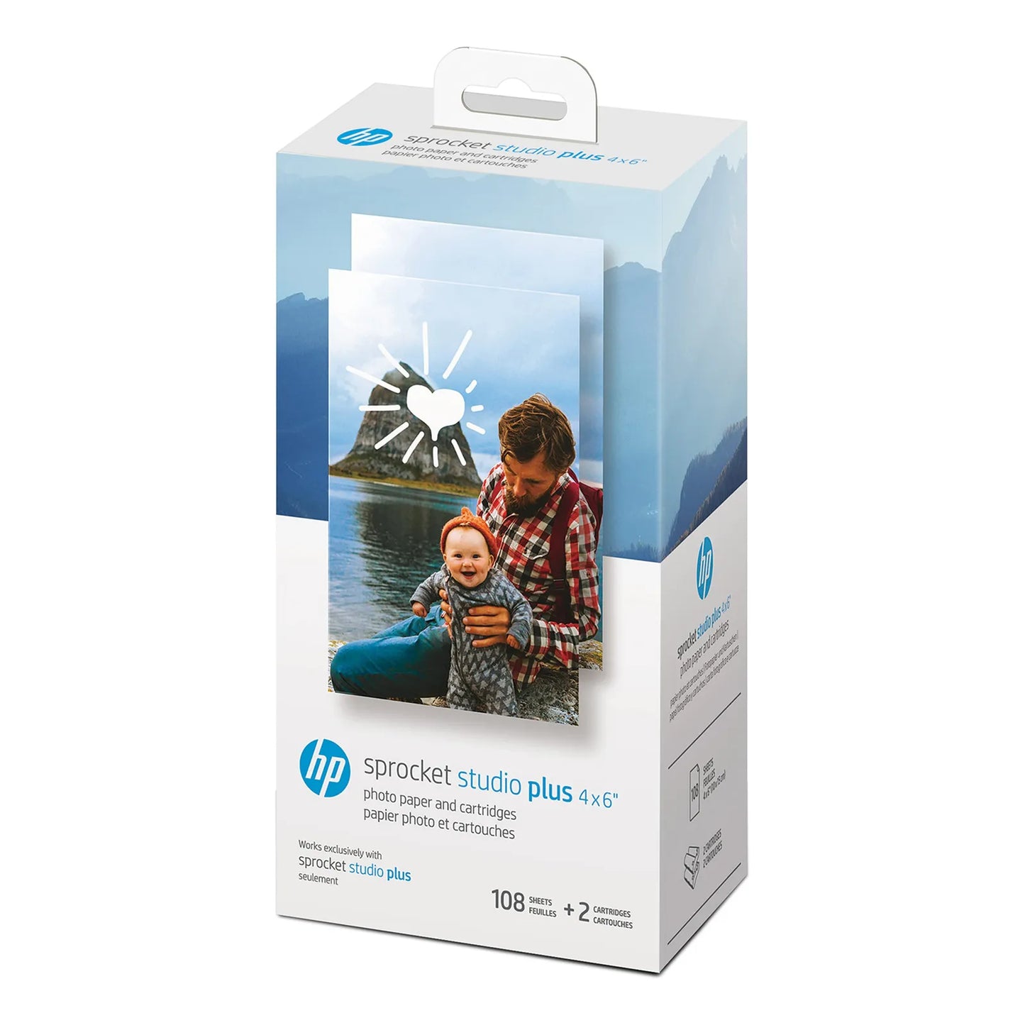 Papel Fotografico 4x6 Pulgadas Y Cartuchos Para Sprocket Studio Plus 108 Hojas Mas 2 Cartuchos