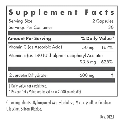 Quercetina 300 Mg Suplemento Antioxidante Soporte Inmunologico Capsulas Vegetarianas