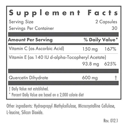 Quercetina 300 Mg Suplemento Antioxidante Soporte Inmunologico Capsulas Vegetarianas