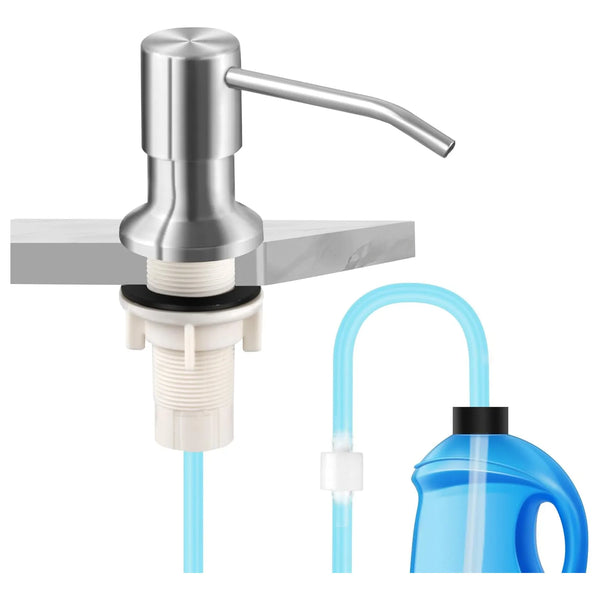 Dispensador De Jabon Cocina Tubo Niquel Cepillado Con Kit De Extension 47 Pulgadas