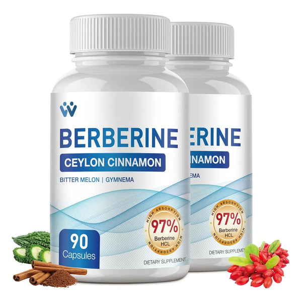 Berberina 1500 Mg Con Canela De Ceilán 180 Cápsulas Suplemento Metabólico Vegano