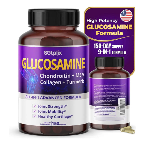 Glucosamina 9550 Mg Con Condroitina Msm Colágeno Cúrcuma Para Fuerza Articular
