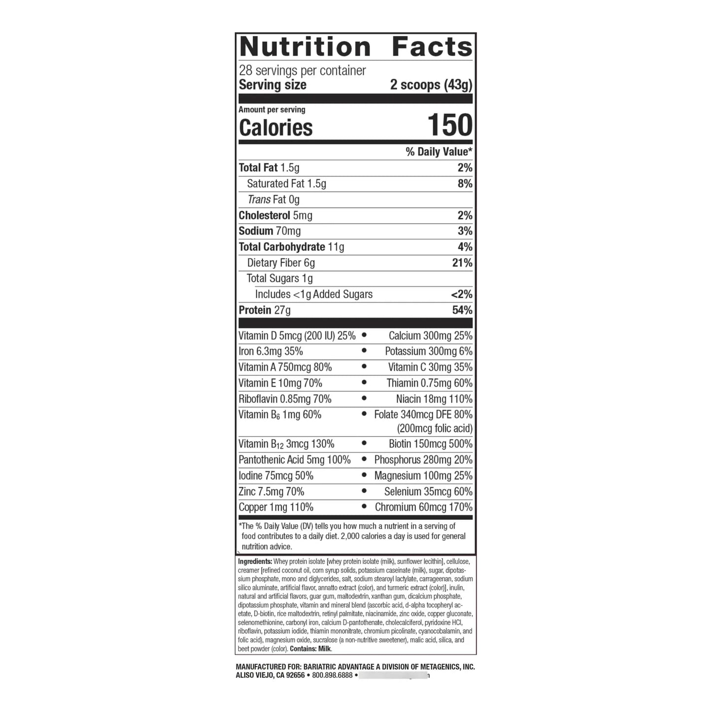 Bebida Reemplazo Comidas Alta Proteina Aislado Suero Leche Post Bariatrico
