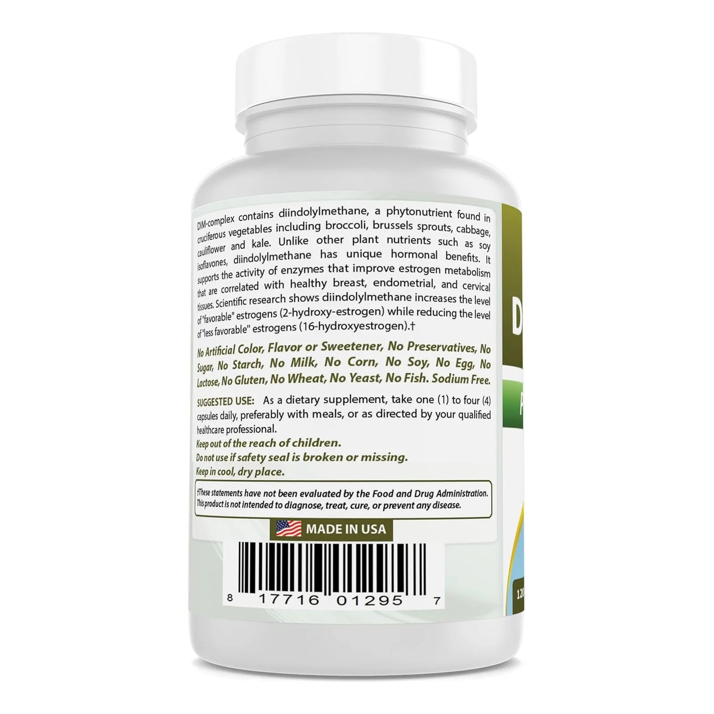 Suplemento DIM 100 Mg 120 Cápsulas Equilibrio Hormonal Y Metabolismo