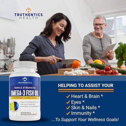Aceite De Pescado Omega 3 2400 Mg Triple Fuerza Alto Epa Dha Suplemento Salud