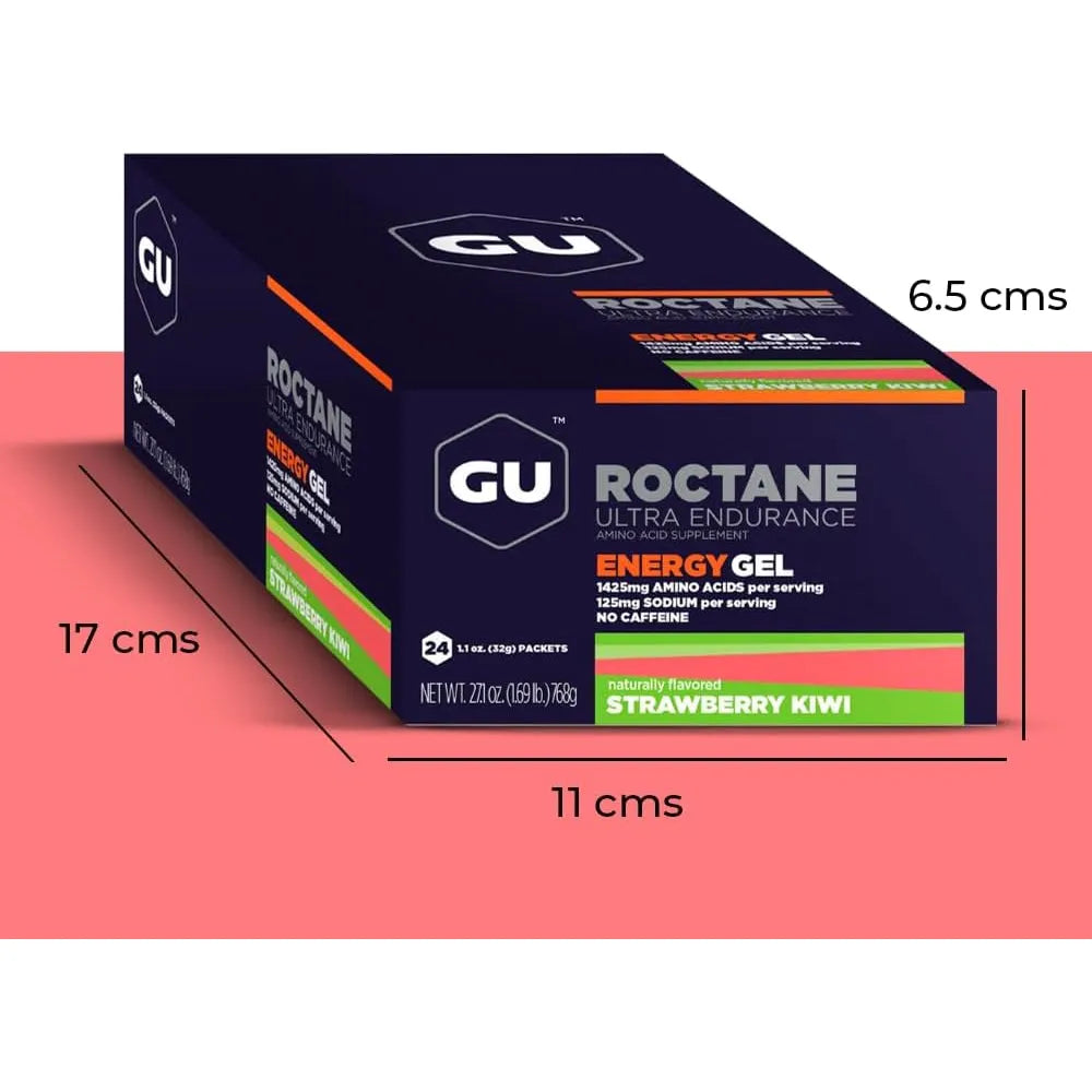 Gel Energético GU Roctane Endurance Fresa Kiwi 24 Unidades Doble Fuente Energía