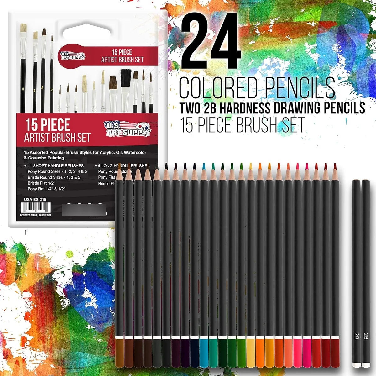 Kit De Arte Profesional 82 Piezas + 20 US Art Supply Estuche Madera