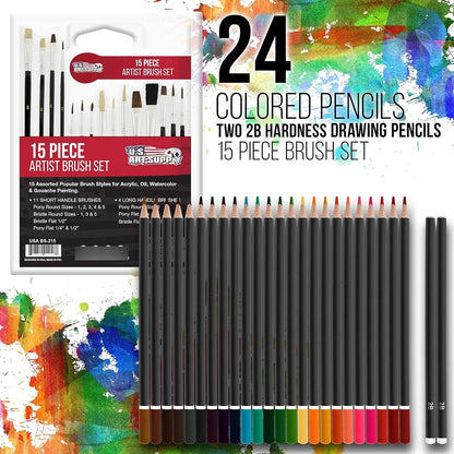 Kit De Arte Profesional 82 Piezas + 20 US Art Supply Estuche Madera