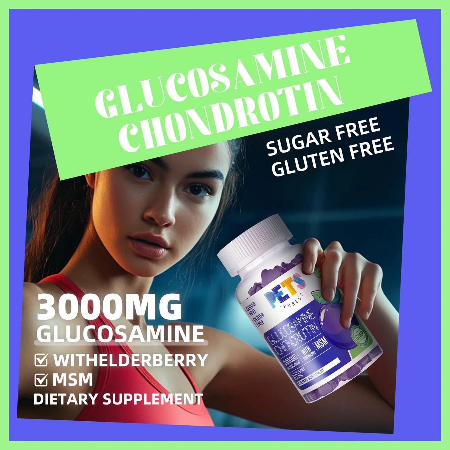 Gominolas Glucosamina Condroitina MSM Elderberry Soporte Articular Adultos