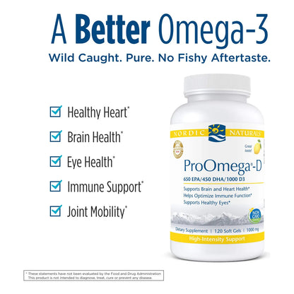 Aceite De Pescado Proomega D Sabor Limon 120 Geles Suaves Con Omega 3 Y Vitamina D3