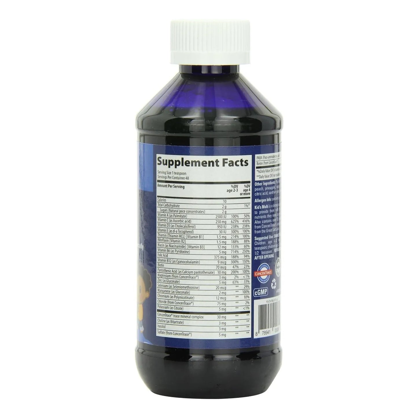 Multivitaminico Liquido Para Niños Con Vitamina C Zinc Y Minerales Sabor Citrico 8 Oz
