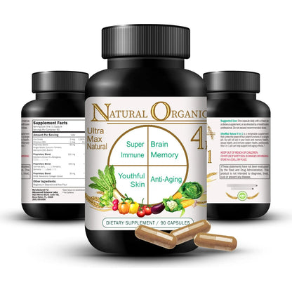Ultra Max Natural Organic 4 En 1 Suplemento Cerebral Memoria Concentracion Y Antienvejecimiento