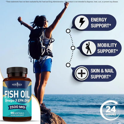 Aceite De Pescado Omega 3 2500 Mg Puro E Importado Soporte Inmune Y Articular