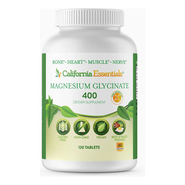Glicinato De Magnesio 400 Mg Quelado Alta Absorción Alivio Muscular Y Soporte Óseo 120 Tabletas