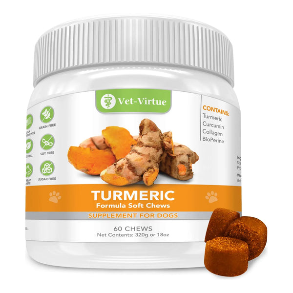 Cúrcuma Orgánica Masticable Para Perros Con Curcumina Colágeno Alivia Dolor Articulaciones