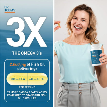 Aceite De Pescado Omega 3 Triple Fuerza 2000 Mg EPA DHA 90 Capsulas