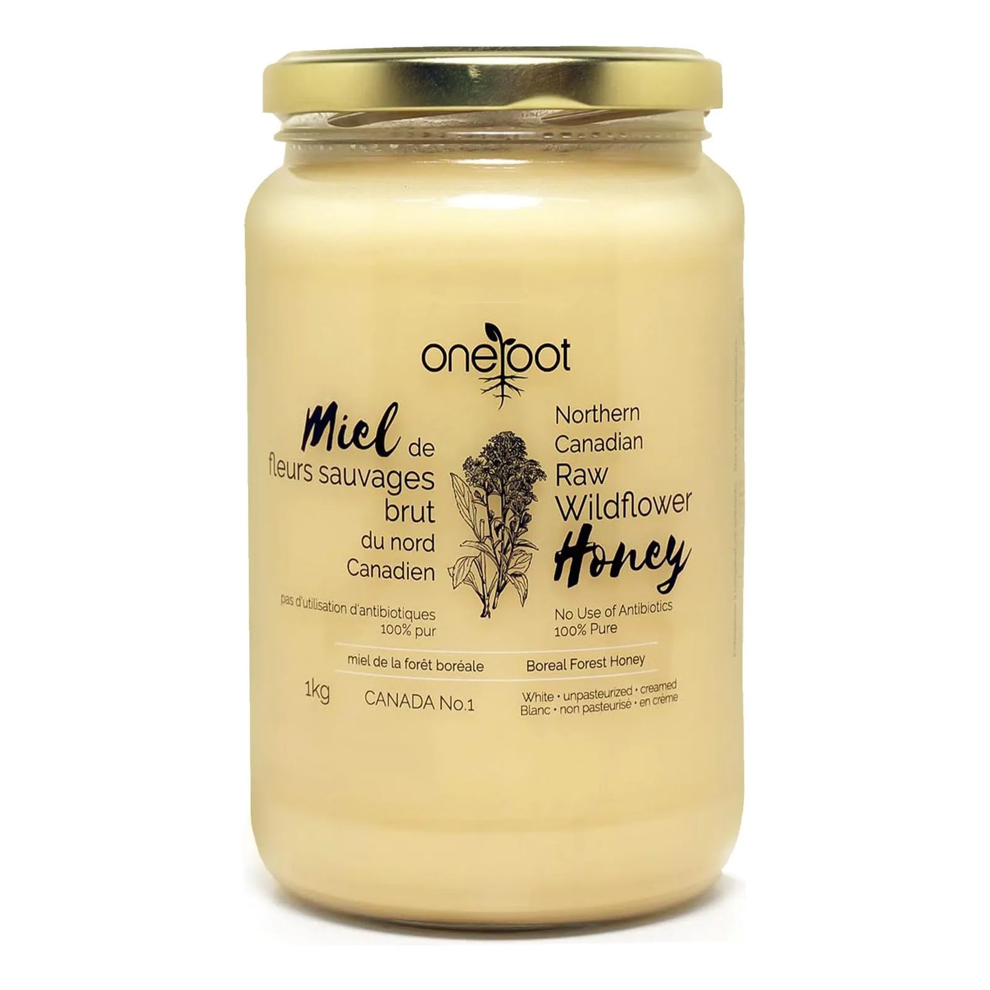 Miel De Flores Silvestres Cruda 100 Canadiense 1 Kg Natural Pura Sin Procesar