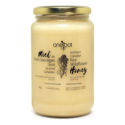 Miel De Flores Silvestres Cruda 100 Canadiense 1 Kg Natural Pura Sin Procesar
