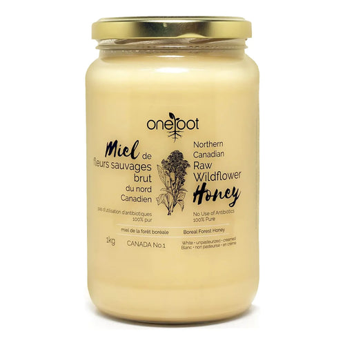 Miel De Flores Silvestres Cruda 100 Canadiense 1 Kg Natural Pura Sin Procesar