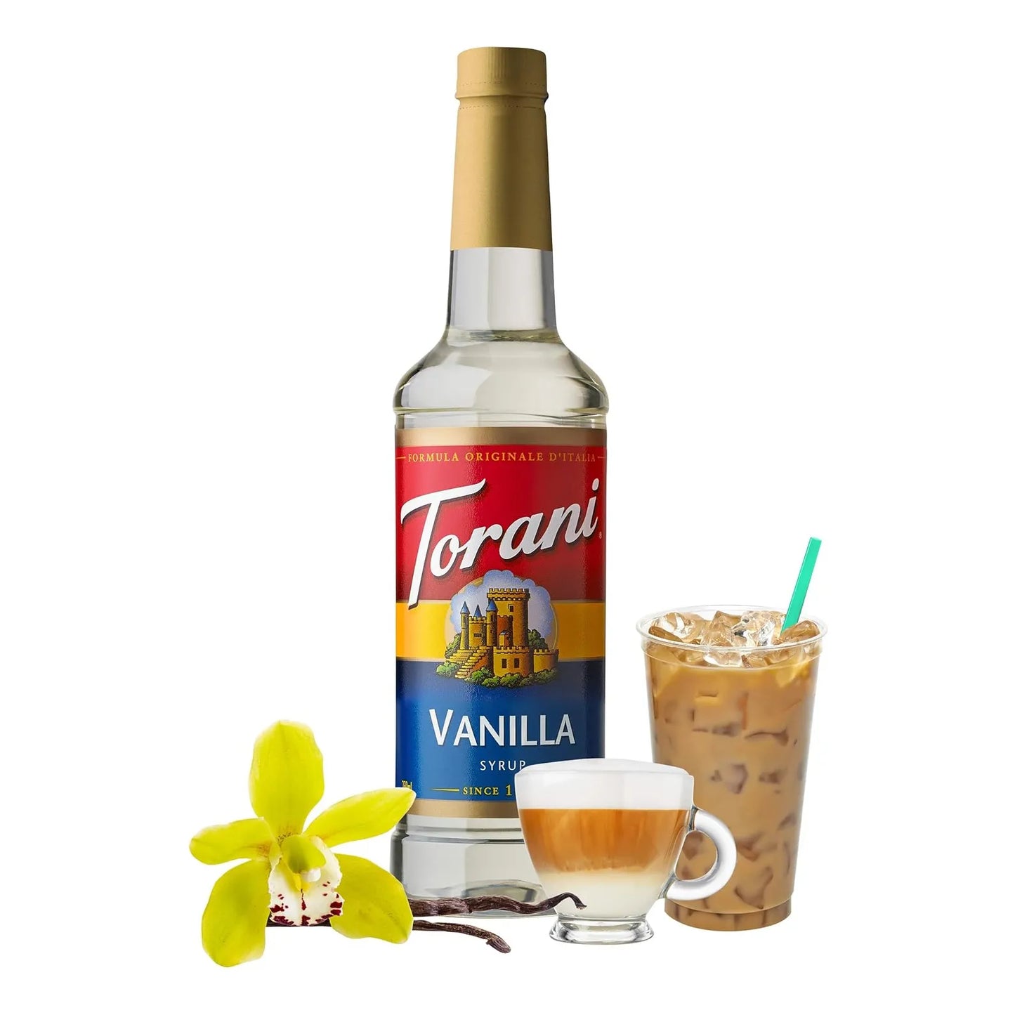 Jarabe De Vainilla Torani 25.4 Onzas Paquete De 4 Sabores Naturales Y Versatilidad