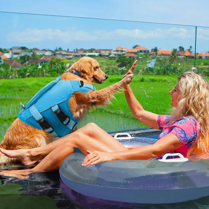 Chaleco Salvavidas Para Perros Flotacion Alta Antidesgarros Con Asa Reflectante