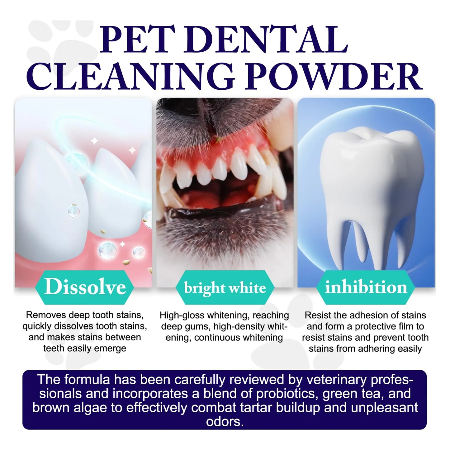 Polvo Dental Para Perros Y Gatos Reductor De Sarro Y Mal Aliento Con Probióticos