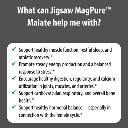 Capsulas De Magnesio Malato Premium 120 Unidades Jigsaw MagPure Energia Y Relajacion