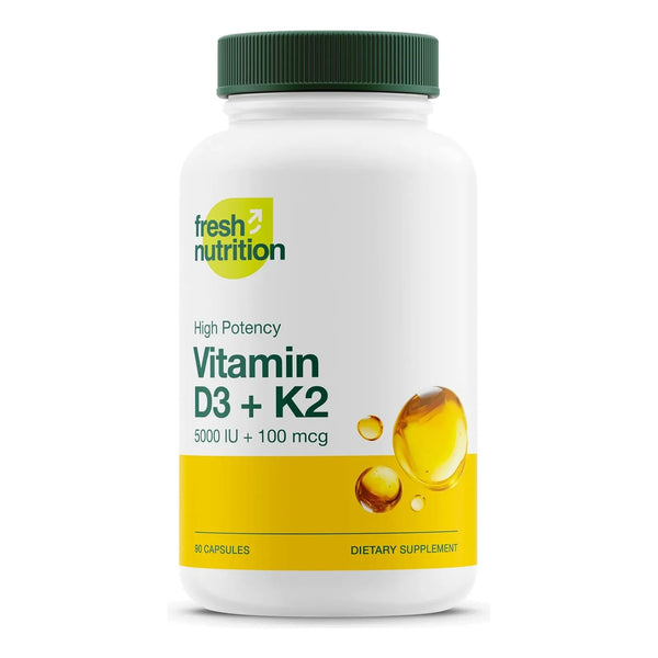 Capsulas De Vitamina D3 5000 Ui Y K2 100 Mcg Veganas Para Huesos Fuertes E Inmunidad