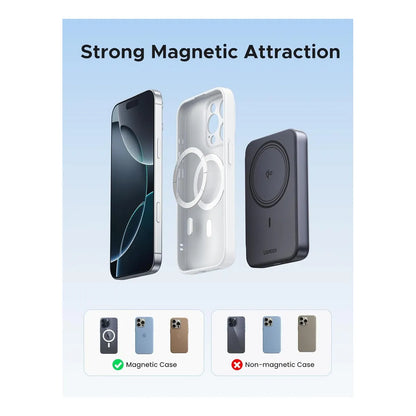 Power Bank Magnético Ugreen Qi2 10000mah Carga Inalámbrica Negro - Imagen 2
