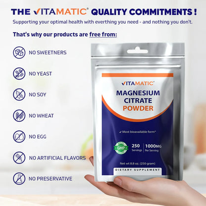 Citrato De Magnesio 1000 Mg Salud Muscular Articular Y Cardíaca 250 Porciones