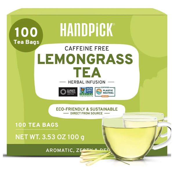 Bolsas De Té De Hierba De Limón Handpick 100 Unidades Sin Cafeína Y Sin OMG