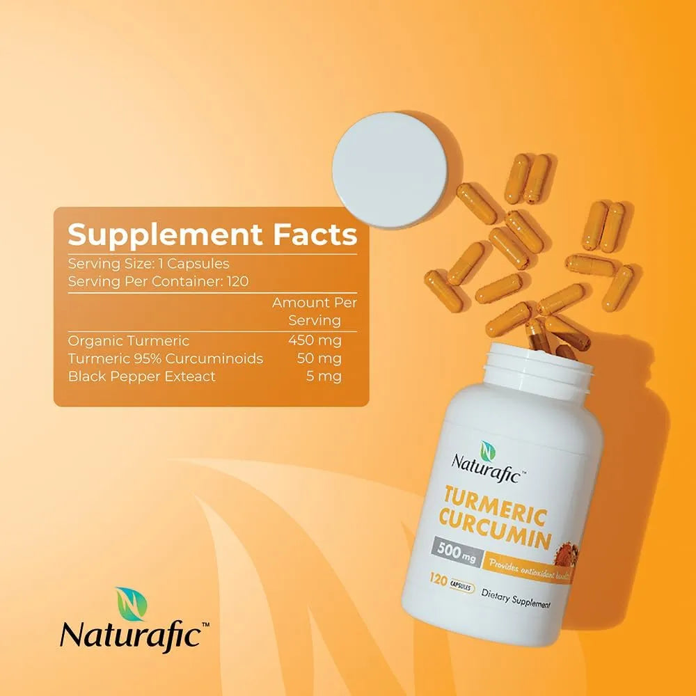 Capsulas Curcumina Cúrcuma Pimienta Negra 500 Mg Antioxidante Absorcion Mejorada