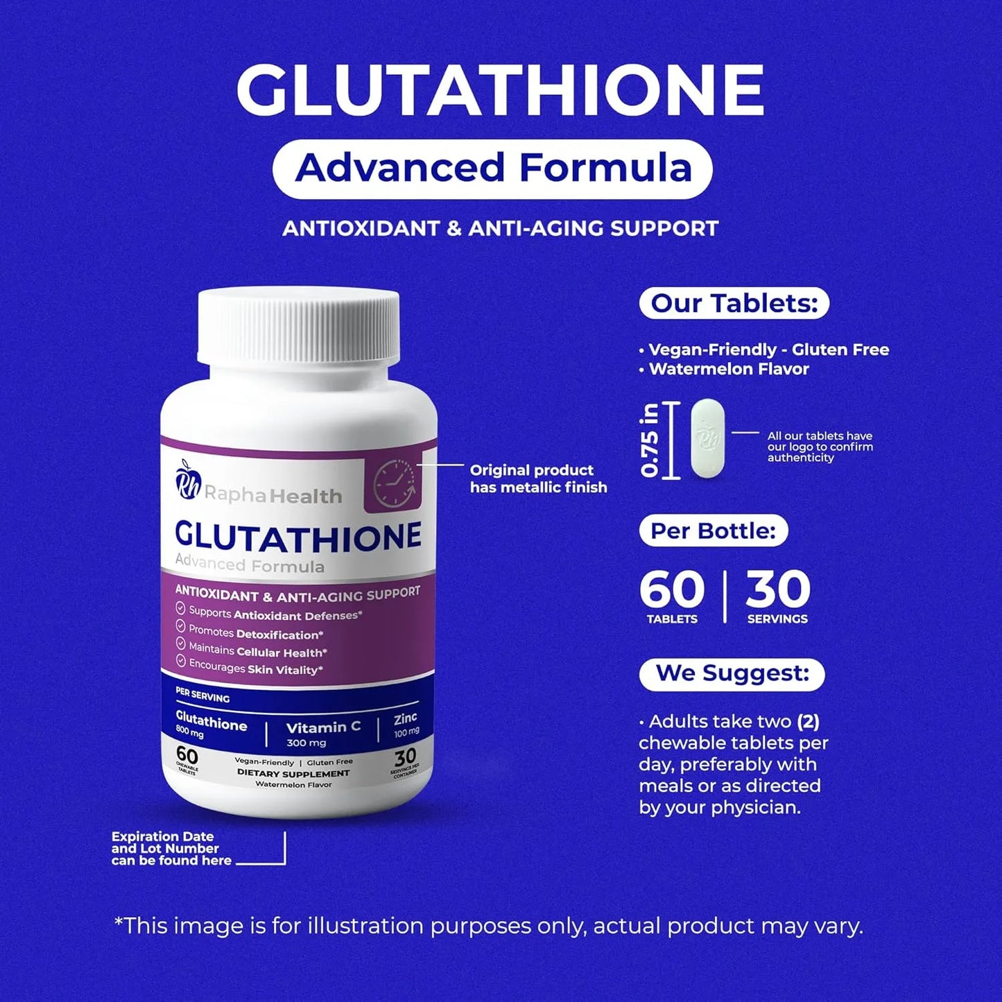 Paquete Doble Glutatión Con Vitamina C Y Zinc Antioxidante 120 Tabletas