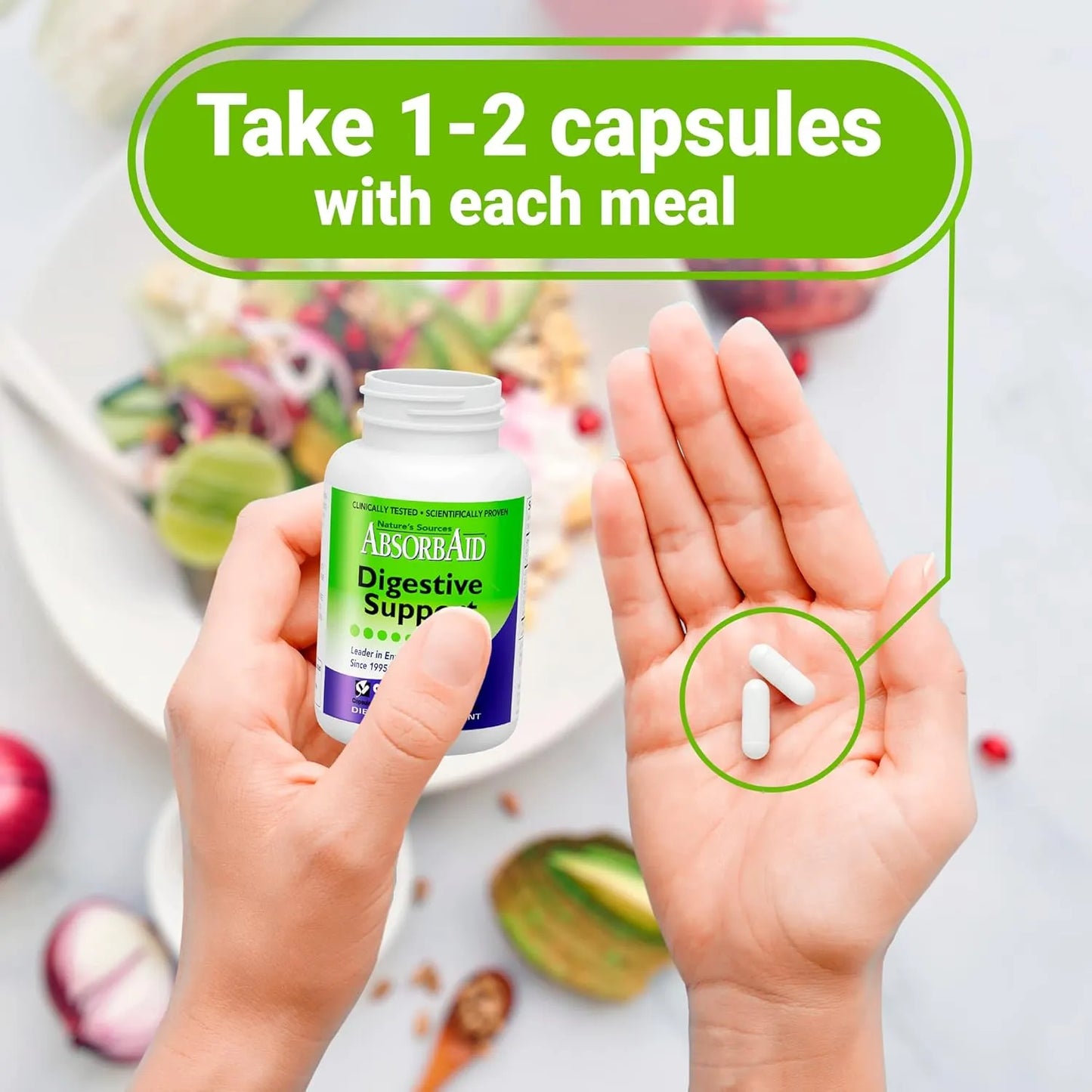 Absorbaid 90 Capsulas Veganas Soporte Digestivo Natural Eficaz