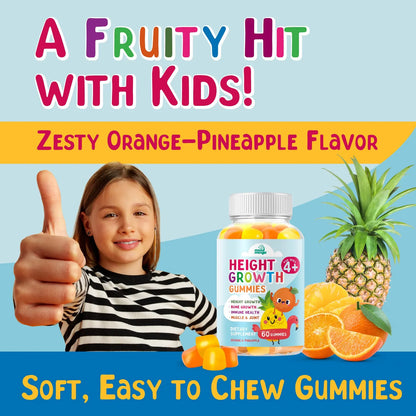 Gomitas De Crecimiento De Altura Para Niños Y Adolescentes Con Vitaminas Esenciales