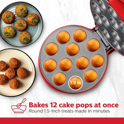 Máquina Para Hacer Cake Pops Holstein Housewares 12 Unidades Roja Antiadherente