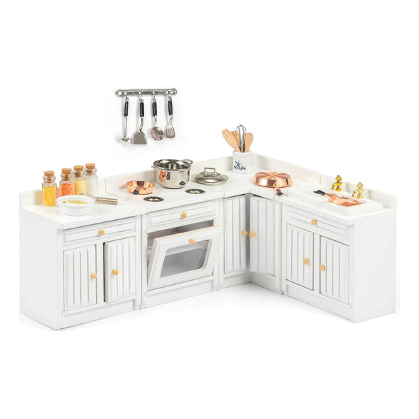Juego De Muebles De Madera En Miniatura Para Casa De Muñecas Cocina Completa Escala 1 12